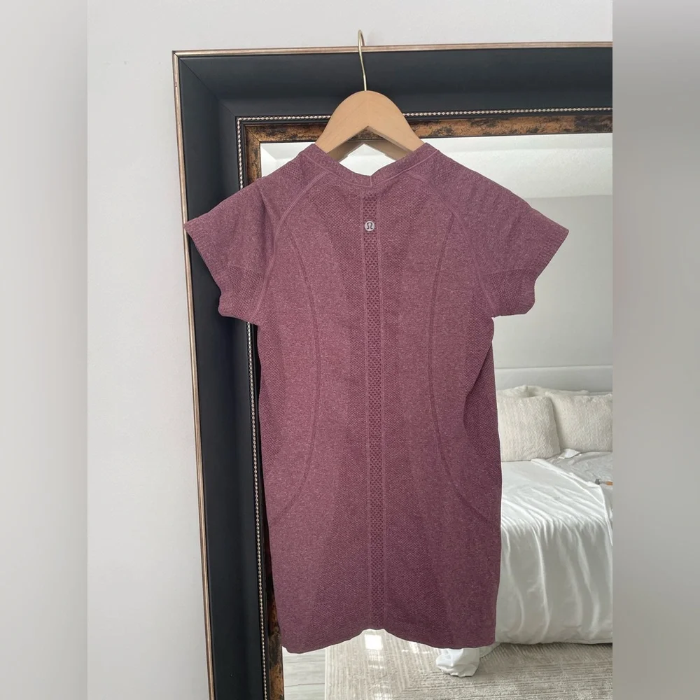 Lululemon Swiftly Tech Short Sleeve Shirts Blue Burgundy Size 6 Set of 2